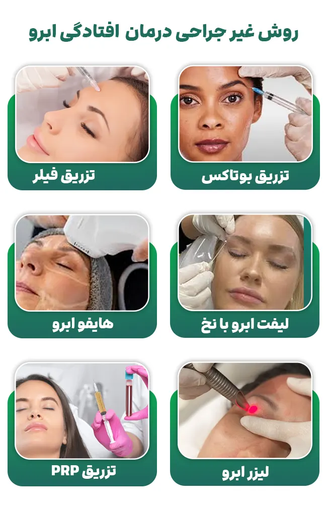 روش های غیر جراحی درمان افتادگی ابرو