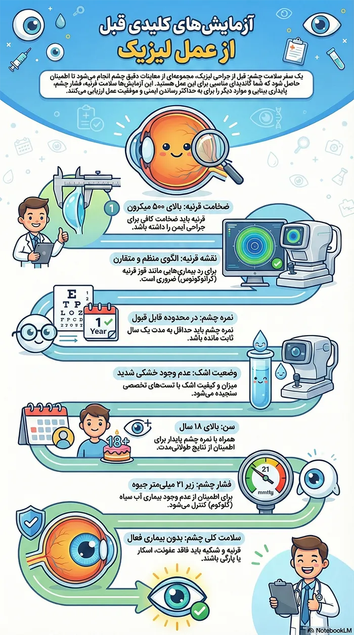 معاینات و آزمایش های ضروری قبل از عمل لیزیک چشم